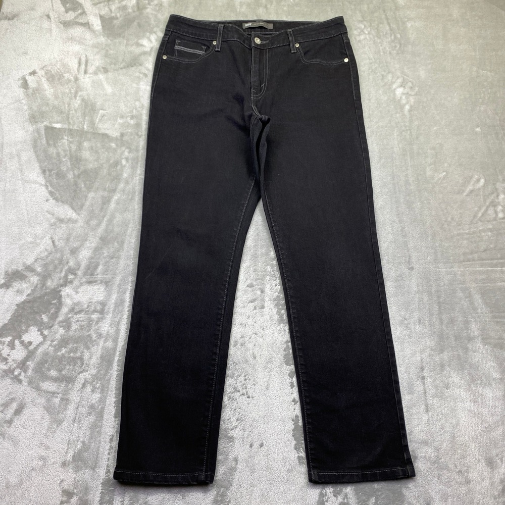 Levi's Mid Rise Skinny Jeans Black Women's Size 12 S/C Fits 32" Grunge Retro